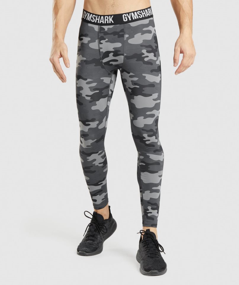 Men\'s Gymshark Element Baselayer Leggings Camo | CA 13D50A